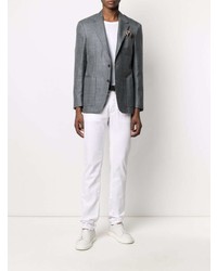 Мужской серый пиджак с узором "гусиные лапки" от Canali