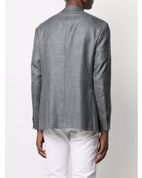 Мужской серый пиджак с узором "гусиные лапки" от Canali