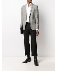 Мужской серый пиджак с узором "гусиные лапки" от Dolce & Gabbana