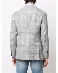 Мужской серый пиджак с узором "гусиные лапки" от Brunello Cucinelli