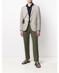 Мужской серый пиджак с узором "гусиные лапки" от Etro