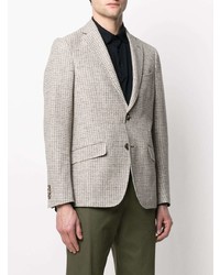 Мужской серый пиджак с узором "гусиные лапки" от Etro