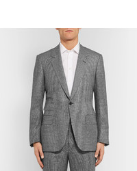Мужской серый пиджак с узором "гусиные лапки"