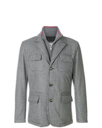 Мужской серый пиджак с узором "гусиные лапки" от Kired