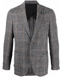Мужской серый пиджак с узором "гусиные лапки" от Lardini
