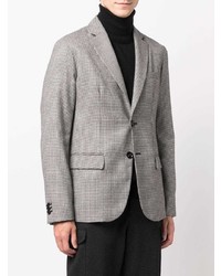 Мужской серый пиджак с узором "гусиные лапки" от Emporio Armani