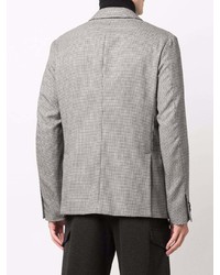 Мужской серый пиджак с узором "гусиные лапки" от Emporio Armani