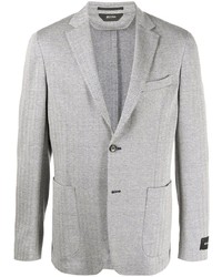Мужской серый пиджак с узором зигзаг от Z Zegna