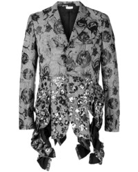 Мужской серый пиджак с цветочным принтом от Comme Des Garcons Homme Plus