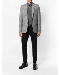 Мужской серый пиджак с цветочным принтом от Givenchy