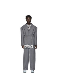 Мужской серый пиджак от Eckhaus Latta