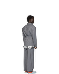 Мужской серый пиджак от Eckhaus Latta