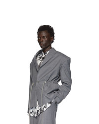 Мужской серый пиджак от Eckhaus Latta