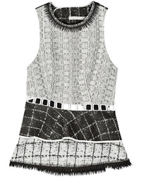 Серый плетеный топ с баской