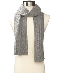 Серый плетеный шарф