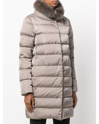 Женский серый пуховик от Herno