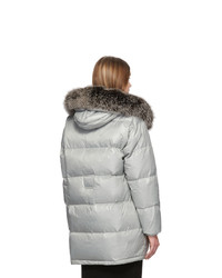 Женский серый пуховик от Yves Salomon Army