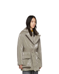 Женский серый пуховик от Eckhaus Latta