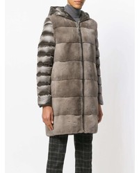 Женский серый пуховик от Cara Mila