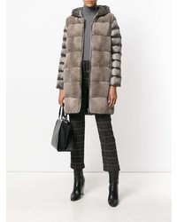 Женский серый пуховик от Cara Mila