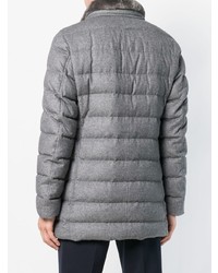 Мужской серый пуховик от Herno