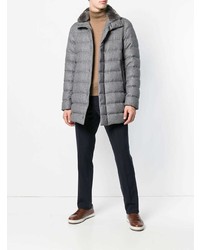 Мужской серый пуховик от Herno