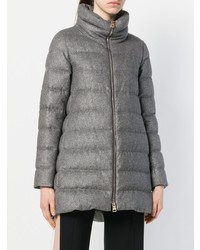 Женский серый пуховик от Herno