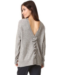 Женский серый пушистый свитер с круглым вырезом от 3.1 Phillip Lim
