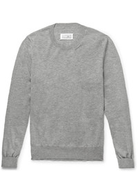 Мужской серый пушистый свитер с круглым вырезом от Maison Margiela