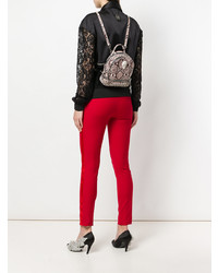 Женский серый рюкзак со змеиным рисунком от Philipp Plein