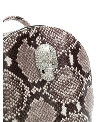 Женский серый рюкзак со змеиным рисунком от Philipp Plein