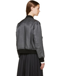 Женский серый сатиновый бомбер от Noir Kei Ninomiya