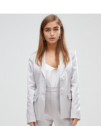 Женский серый сатиновый пиджак от Fashion Union Petite