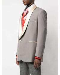 Мужской серый сатиновый пиджак от Gucci