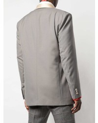 Мужской серый сатиновый пиджак от Gucci