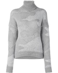 Женский серый свитер из мохера с камуфляжным принтом от 08sircus