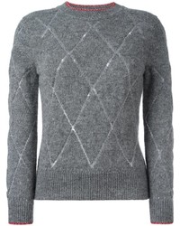 Женский серый свитер из мохера от Isabel Marant