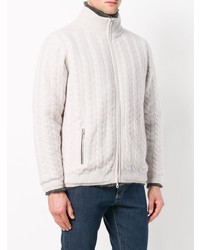 Мужской серый свитер на молнии от N.Peal