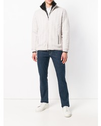 Мужской серый свитер на молнии от N.Peal