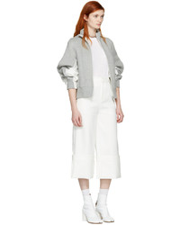 Женский серый свитер на молнии от Sacai