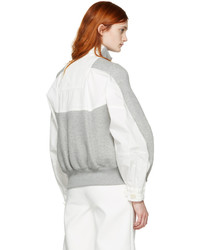 Женский серый свитер на молнии от Sacai