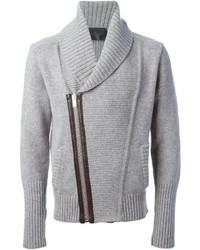 Мужской серый свитер на молнии от Les Hommes