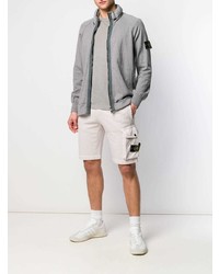 Мужской серый свитер на молнии от Stone Island