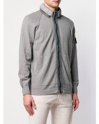 Мужской серый свитер на молнии от Stone Island