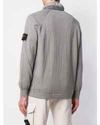 Мужской серый свитер на молнии от Stone Island