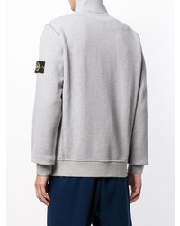 Мужской серый свитер на молнии от Stone Island