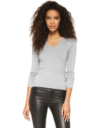 Женский серый свитер с v-образным вырезом от 525 America