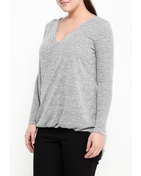 Женский серый свитер с v-образным вырезом от Amplebox Size Plus