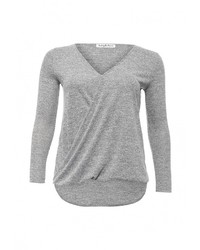 Женский серый свитер с v-образным вырезом от Amplebox Size Plus
