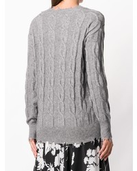 Женский серый свитер с v-образным вырезом от Pinko